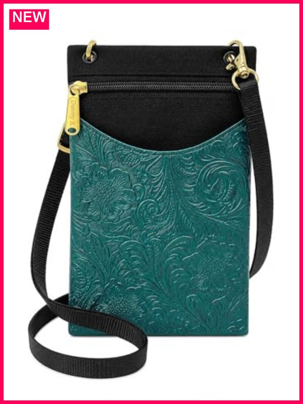 Handmade Tapestry Crossbody Cell Phone Passport Purse Vegan Leather